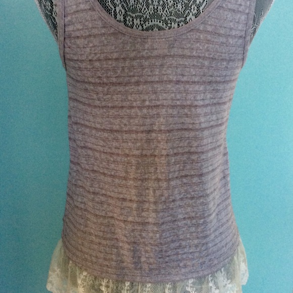 ❤️ EYESHADOW GRAY/LACE TANK Size M - Picture 2 of 6